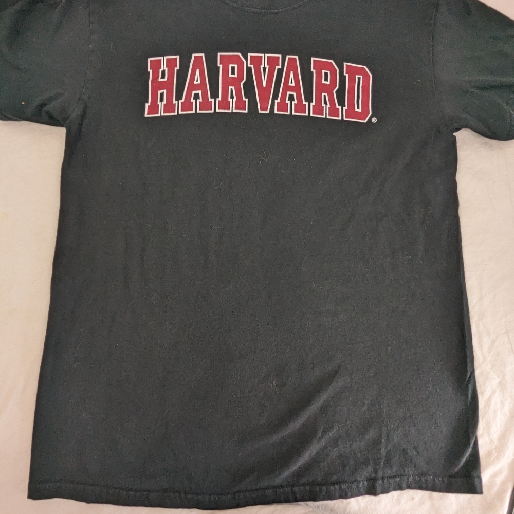 Harvard Black Tee with School Name in Front Medium